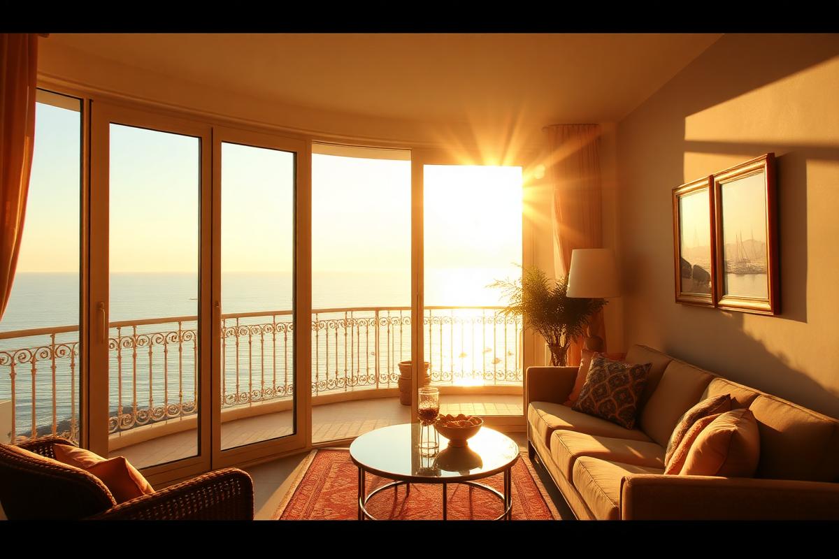 Séjour d'un appartement marseillais avec balcon vue mer, estimé par David Bertin