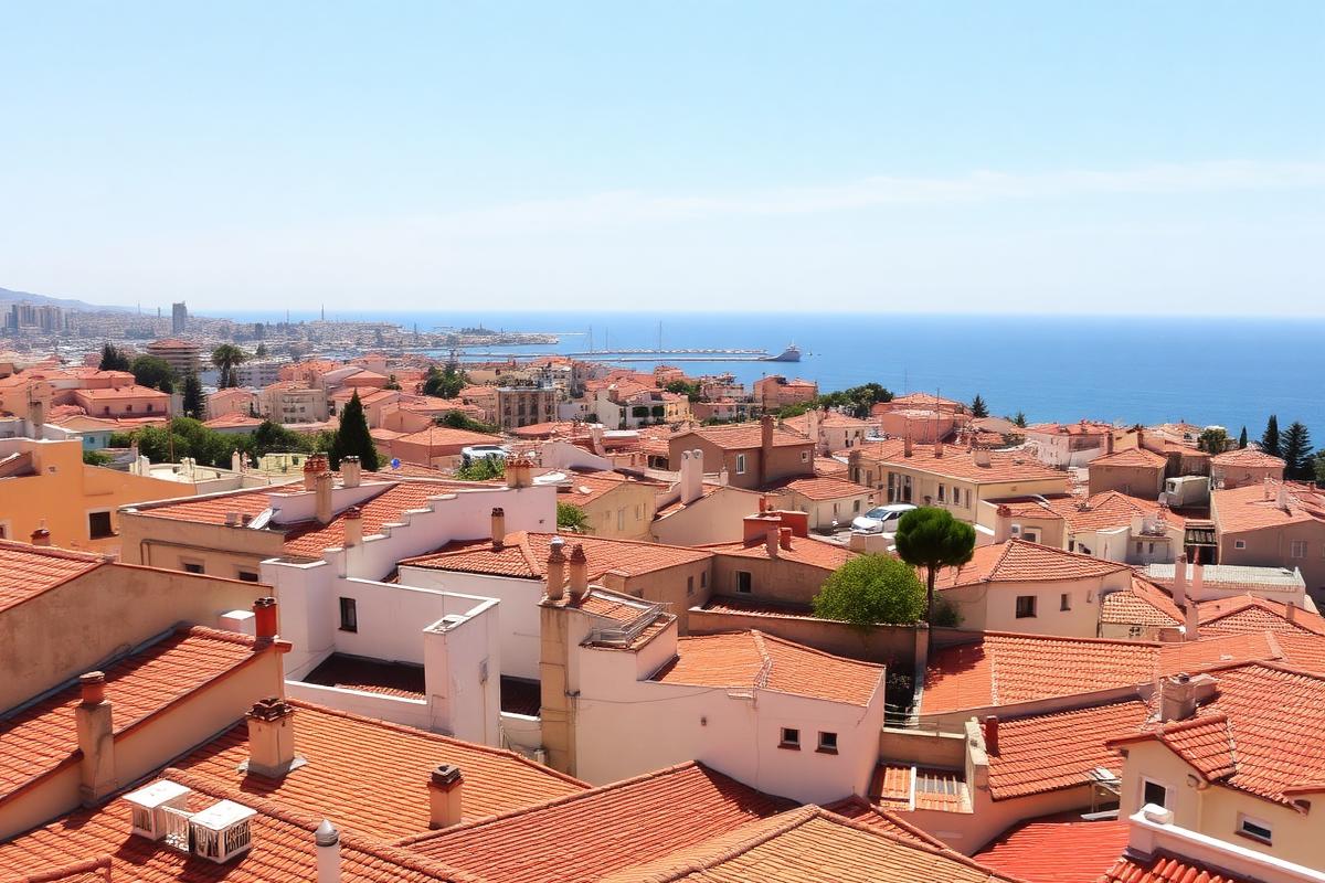 Toits de Marseille et Méditerranée vus depuis le 7e arrondissement