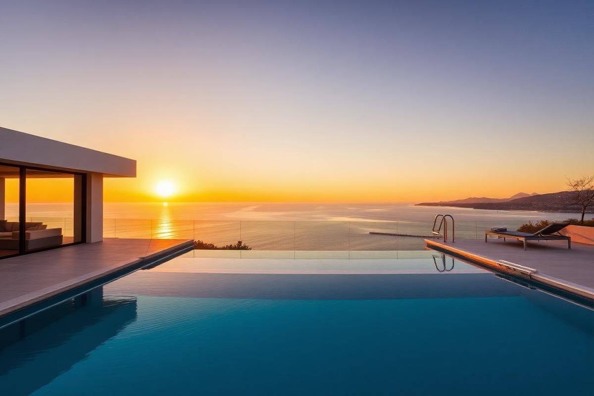 Villa contemporaine avec piscine à débordement face à la mer près de Marseille